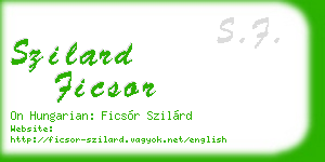 szilard ficsor business card